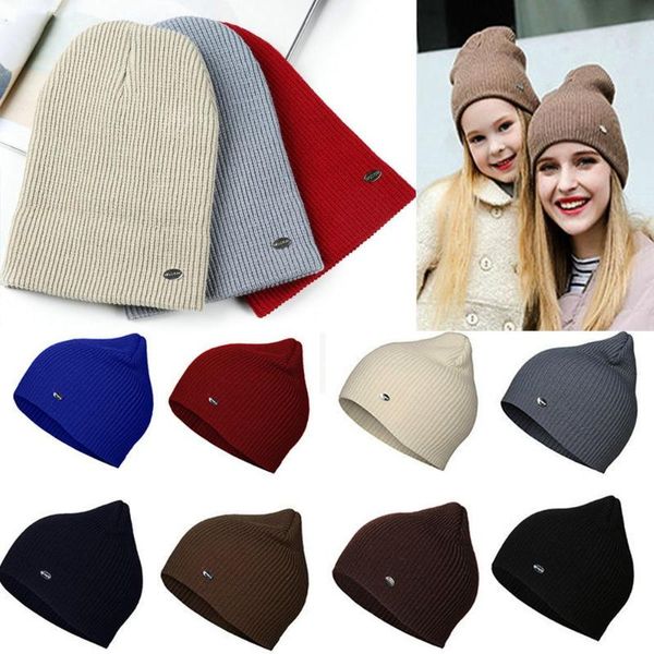 

beanies 2021 solid cute knitted woman/men winter autumn hats warmer bonnet female beanie caps high quality