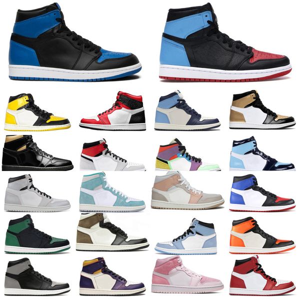 

2021 jumpman 1 1s basketball shoes for women men university blue tie-dye unc to chicago light smoke grey shdaow mens womens sport sneakers48