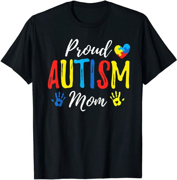 

proud mom autism awareness family matching shirt women boys men t-shirt, White;black