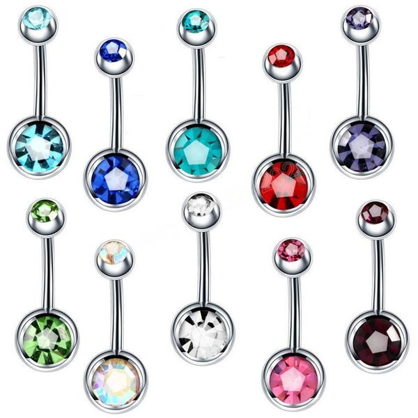 

luxury navel & bell button rings ready to ship stainless steel body piercing jewelry for women, Silver