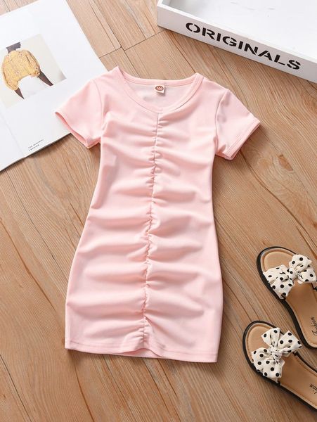 

toddler girls ruched front dress she, Red;yellow