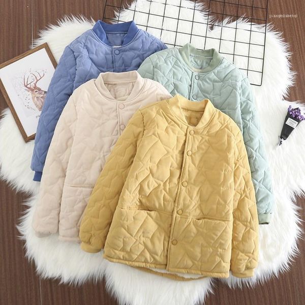

women's down & parkas women short coat 2021 autumn winter lamb wool cotton padded jacket single-breasted stand collar thicke warm plus, Black