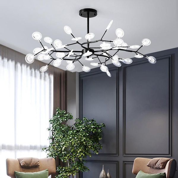 

chandeliers nordic led chandelier for living dining room decoration firefly pendant lamp black bedroom stylish tree branch home indoor light