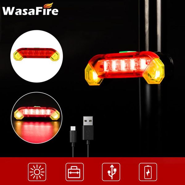 

bike lights night riding warning lamp mtb road rear light 300mah usb rechargeable cycling bicycle back taillight 4 modes