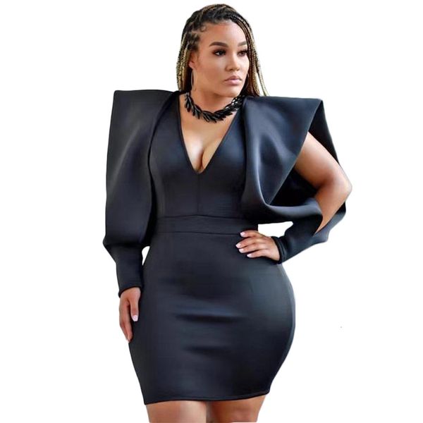 

deep v neck women party long sleeves hollow out shoulders fashion bodycon es nightclub 5 colors real pictures, Black;gray