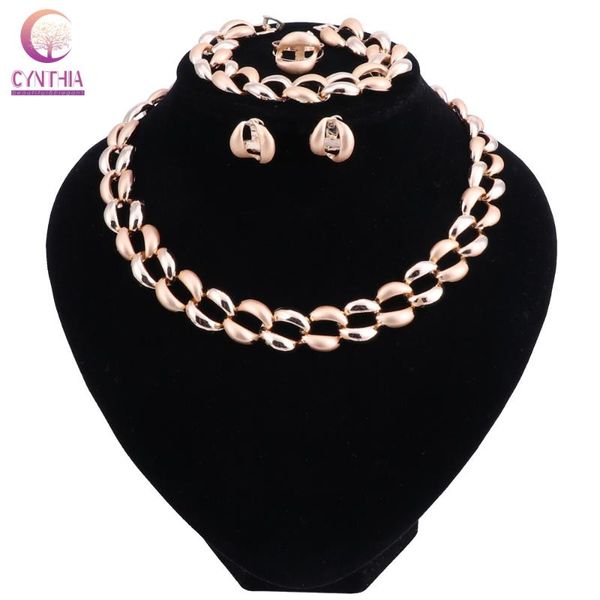 

earrings & necklace fashion wedding dubai africa nigeria african jewelry set gold-color romantic woman bridal sets, Silver