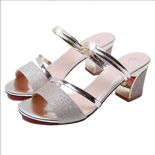 

summer women's sandals wild two wear women roman shoes fashion thick with high heel, Black