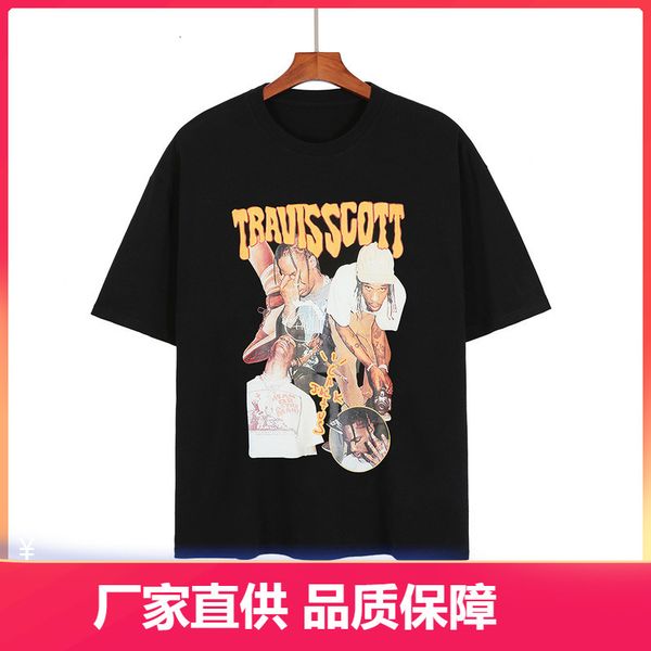 

2021 summer high street fashion brand dirty braid printed short sleeve t-shirt, White;black