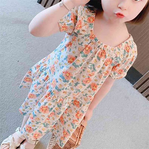 

summer dress flower princess kid clothes for girls children es girl clothing 210528, Red;yellow