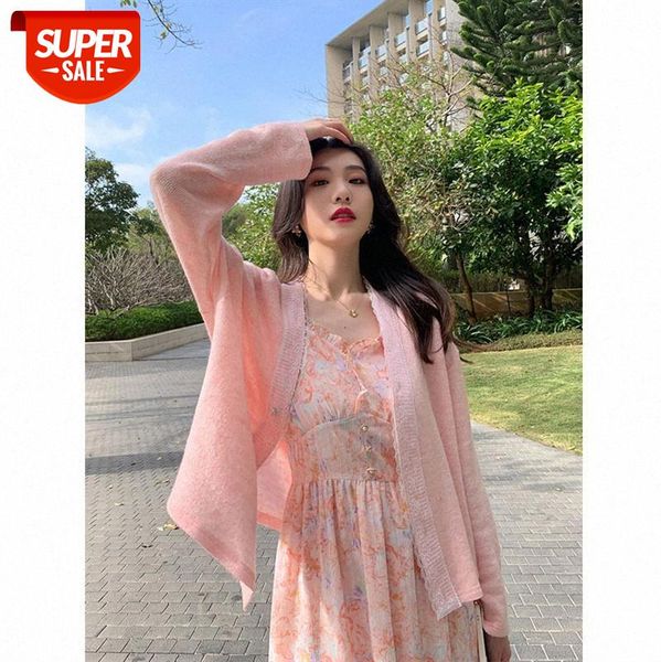 

[white peach soda] korean cardigan single-breasted girly pink knitted jacket trendy #am9r