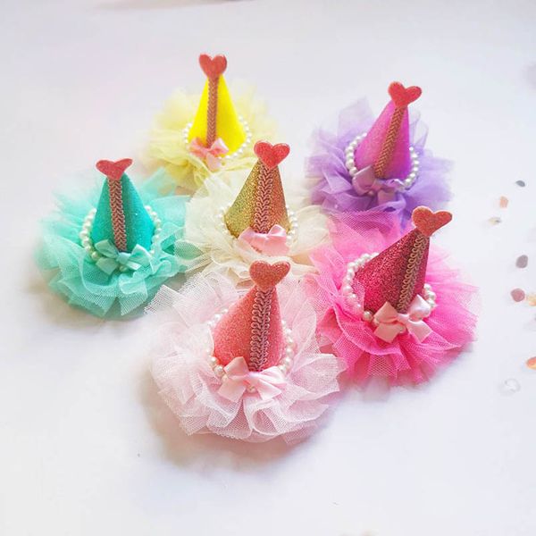 

girls hair accessories clips kids barrettes hairpins children bb clip accessory baby lace flower princess hats pearl b7994, Slivery;white