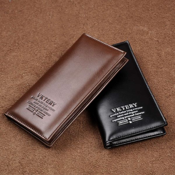 

the wallet wickery long men's wallet pu multi card large capacity wallet brown black