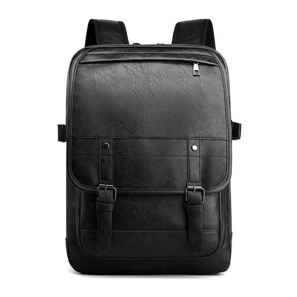 

backpack women external usb charge waterproof fashion pu leather travel bag casual school bookbag vintage black