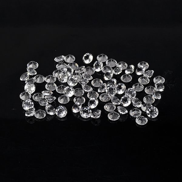 

300pcs/lot 100% authentic natural white quartz crystal 1-2.75mm round brilliant facet cut gem stones for jewelry making, Black