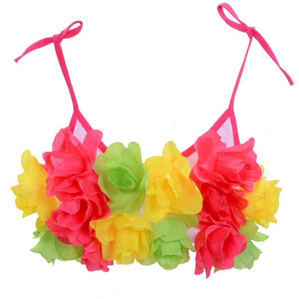 

kids girls hawaiian flower leis luau bra vest party tropical hawaii holiday wedding beach decorations favor