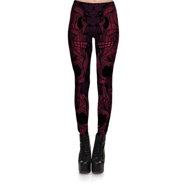 

women's leggings fitness 2021 womens purple skull nationl stretch digital print harem pants cool trousers for women vadim, Black