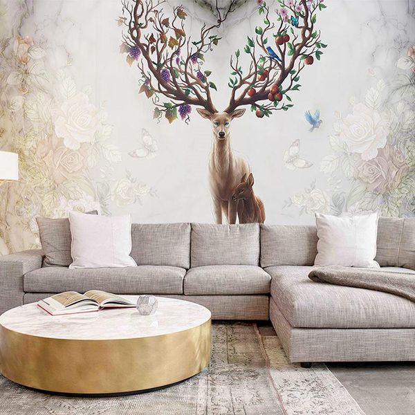 

wallpapers customized 3d creative deer design exquisite wallpaper home decoration sofa tv background mural suitable for living room bedroom