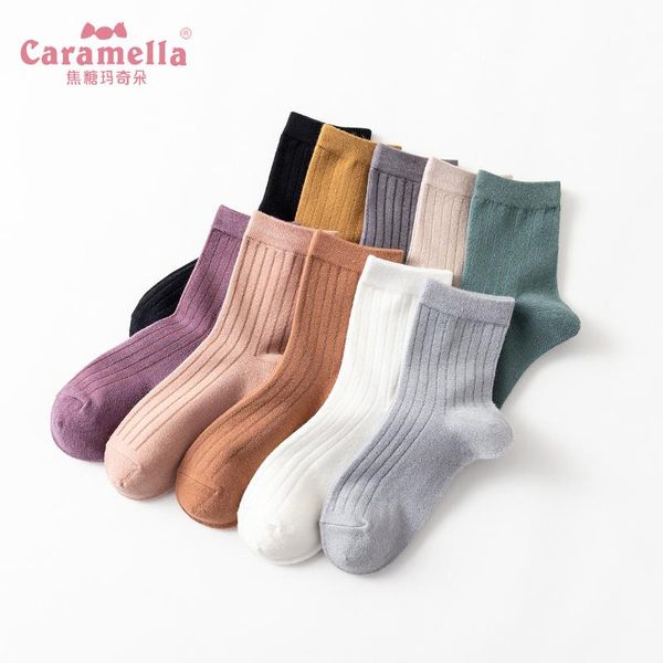 

pairs caramella autumn and winter artificial cashmere vertical tube women's socks fashion & hosiery, Black;white