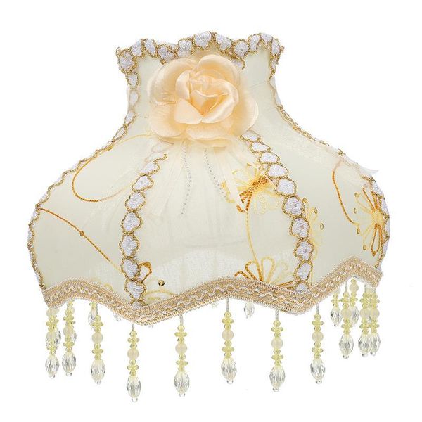 

lamp covers & shades 1pc european vintage high-end cloth art bead lace lampshade for light decor christmas decoration abat jour