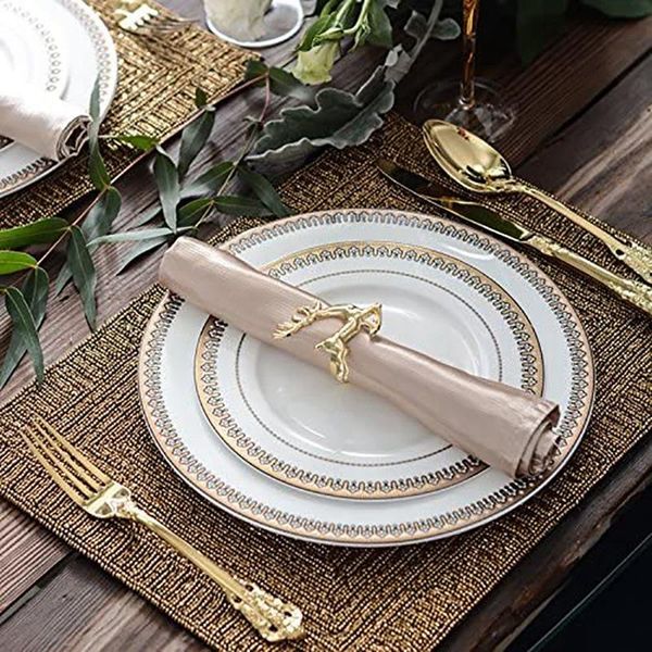 

napkin rings 14 pcs ring, suitable for holiday parties, dinners, wedding receptions,etc, 8 elk & 6 five-pointed star-abux