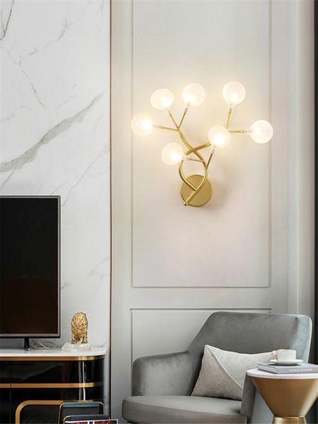 

wall lamp nordic fireflies glass lamps bedroom bedside branches modern living room luxury aisle sconces lights decor fixtures