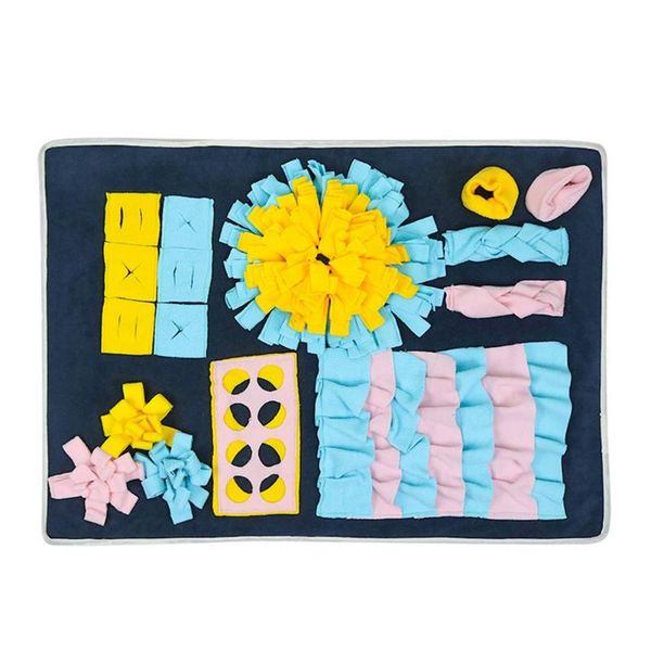 

kennels & pens pet dog snuffle mat sniffing training blanket fleece pads anti-choking slow puzzle toy foraging