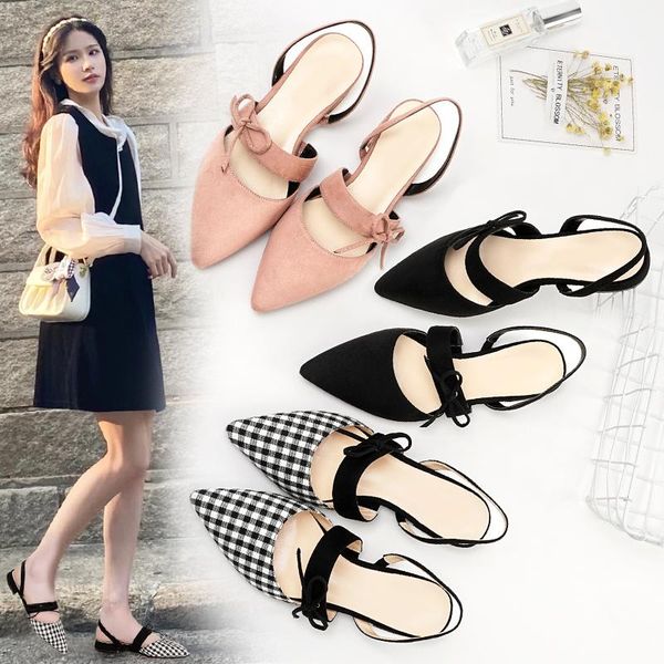 

sandals 2021 summer shoes for women fashion sweet princess style flat non slip toe covered casual slippers, Black