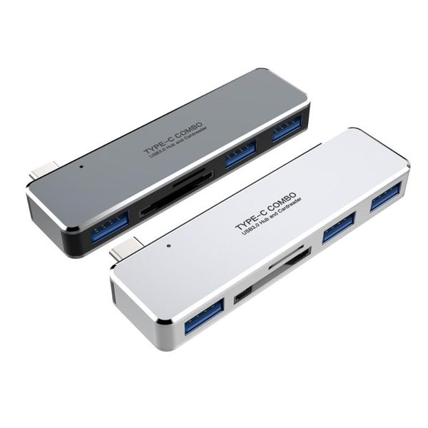 

hubs 5 in1 type-c usb3.0*3 sd micro c combo 3 ports usb 3.0 hub + card reader 2.0