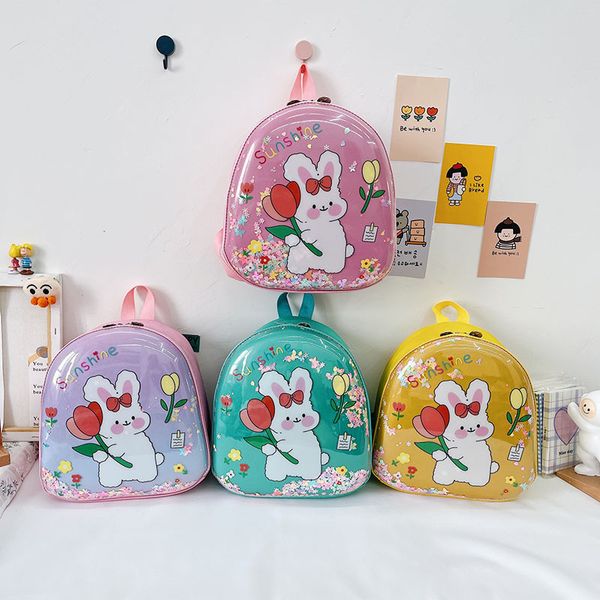 

korean quicksand eggshell bag summer children's shoulder cartoon rabbit school