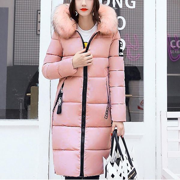 

women's jackets winter women loose long jacket 2021 casual thick warm mid-long hooded parkas female pockets snow coats outerwear, Black;brown