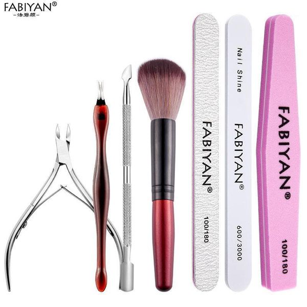 

manicure tool set polishing strip nail file stainless steel dead skin scissors fork tools art kits1