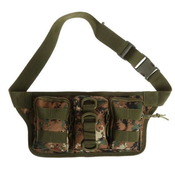 

waist support pack molle fanny bag outdoor hiking cycling, Black;gray