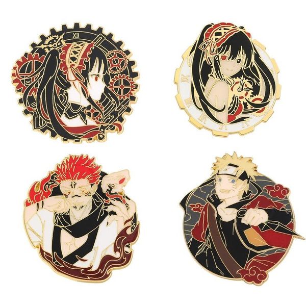 

pins, brooches woman brooch anime cartoon figure man clothing bag accessories pins couples fashion anniversary cute metal kid broszka, Gray