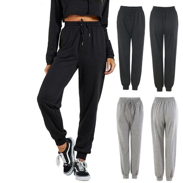

women's pants & capris 2021 autumn sports women loose trousers exercise fitness running jogging casual workout sport high sweat, Black;white
