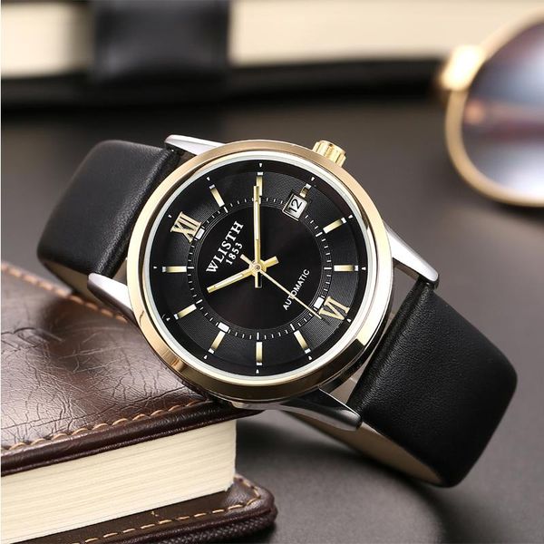 

wristwatches wlisth mens watches 2021 brand mechanical automatic watch men sport waterproof luminous stainless steel clock male dropship, Slivery;brown
