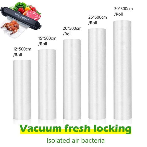 

vacuum food sealing machine 12+15+20+25+30cm*500cm thicker kitchen bags reusable rolls fresh-keeping saver refrigerator storage bag