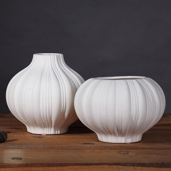 

vases white ceramic creative contracted flower vase pot home decor craft room decoration handicraft porcelain figurine bedroom
