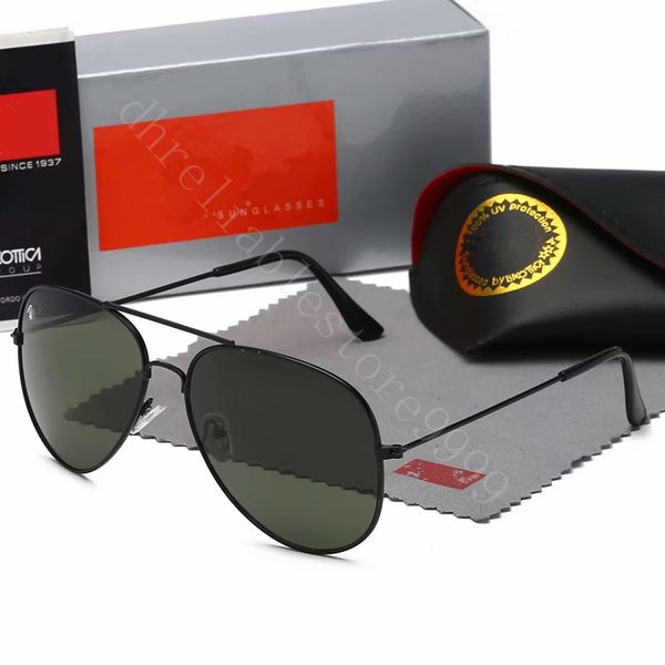 

luxuryÂ designer mens sunglasses brand classic pilot fashion women sun glasses uv400 gold frame green mirror 58mm lens with box, White;black