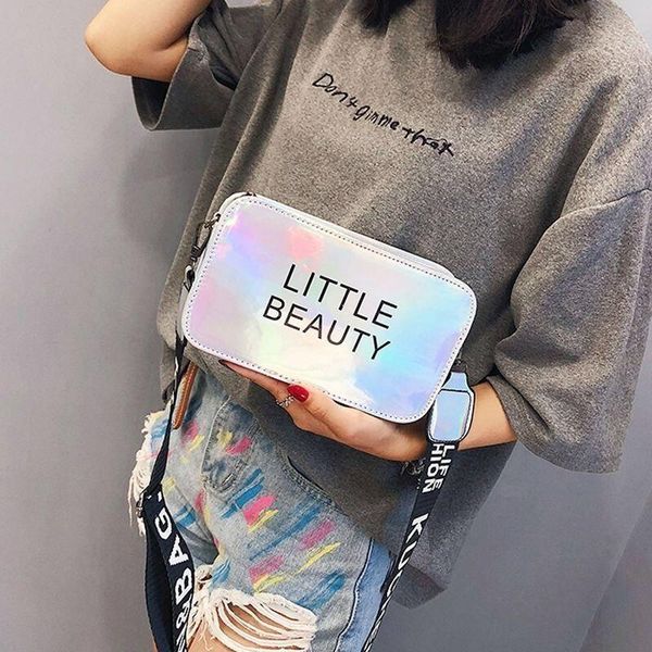 

shoulder bags western style small bag women 2021 korean ultra fire laser broadband slanting cross square versatile