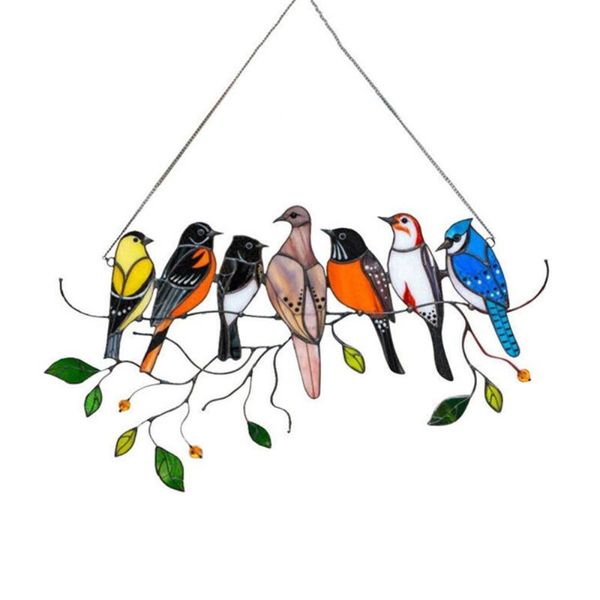

gifts decorative ornaments birds crafts multicolor home decoration pendant vintage strong and durable iron objects & figurines