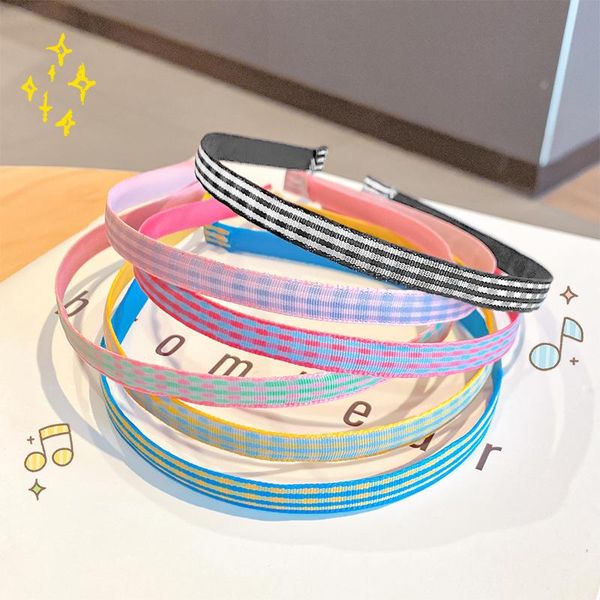 

simple summer style stripe hairbands coloful sweet headband women girls hair ornament fashion accessories, Slivery;white