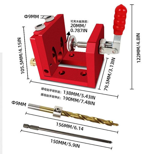 

power tool sets pocket hole jig kit adjustable oblique drill guide locator with quick clamp joinery woodworking for diy carpentry