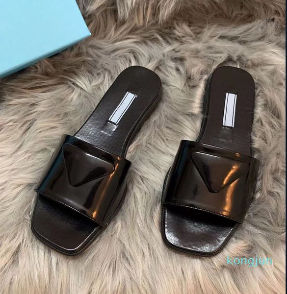 

designer- women slipper fashion flat slides flip flops platform sandals womens outdoor slide summer slippers, Black