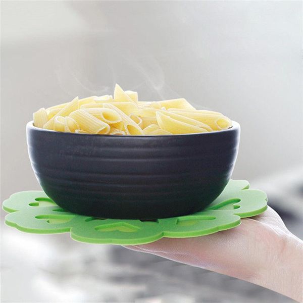 

mats & pads heart shaped flower colorful design round silicone table heat resistant mat tea cup coffee placemat