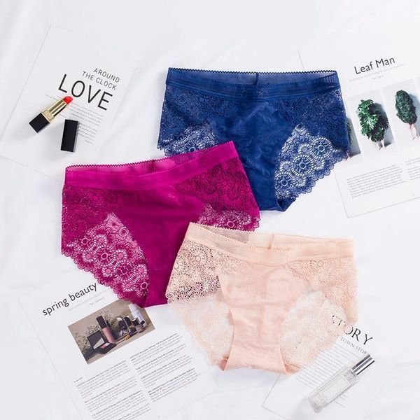 

mid rise women panties underwear lace fashion briefs women's, Black;pink