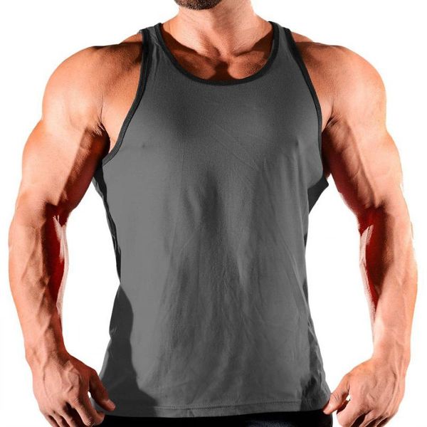 

men' tank gym men summer fitness bodybuilding male sleeveless vest running workout casual sportswear clothing, White;black