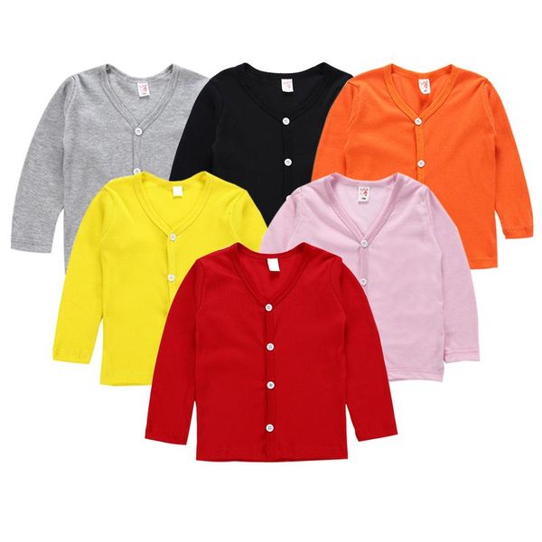 

pullover baby boys girls knitted cardigan autumn kids long sleeve v-neck sweater children button outwear casual clothes, Blue