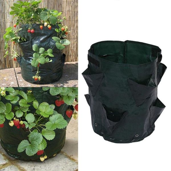Pflanzgefäße, Töpfe, Pflanzbeutel für Pflanzen, 8 Taschen, vertikaler Kartoffel-Erdbeer-Pflanzenbehälter, hängende wachsende Gartengeräte