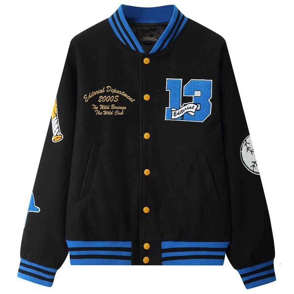 

jacket hip streetwear men's baseball winter cotton supersized cargo jackets harajuku of polyester wool, Black;brown