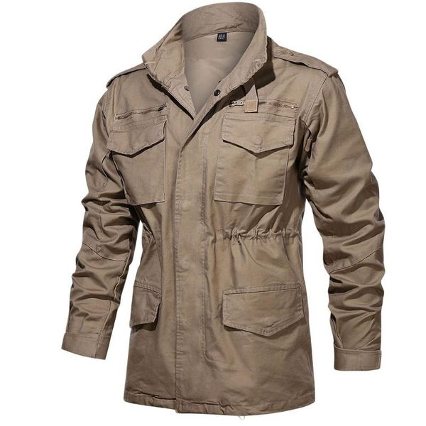 

men's jackets military cotton hooded coat parka green tactical uniform windbreaker hunting clothes overcoatarmy field jacket, Black;brown